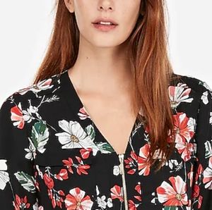 Express Floral Zip Front Chelsea Popover